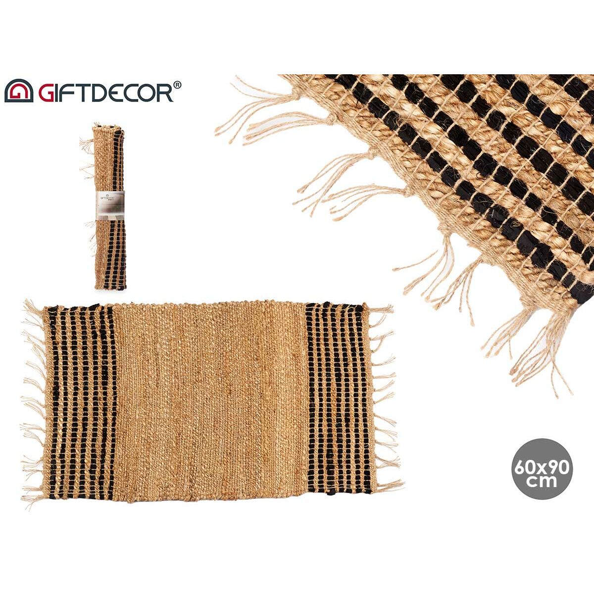 Alfombra Gift Decor Negro Natural 60 x 90 cm (12 Unidades)