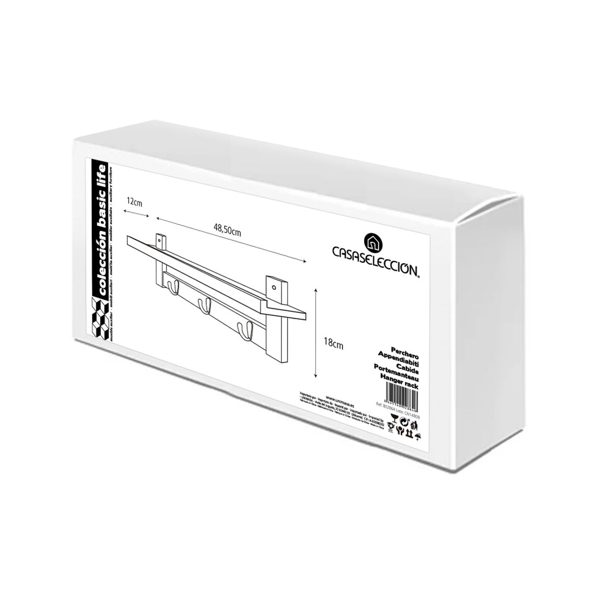 Estante Blanco Bambú 49 x 12 x 18 cm