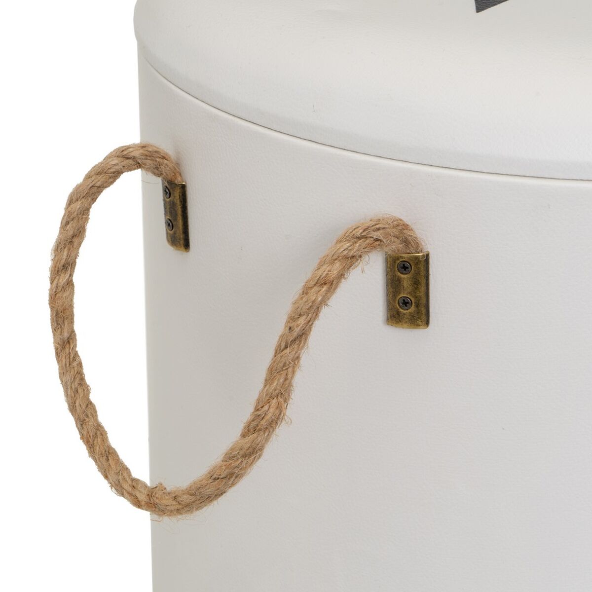 Taburete con almacenaje Blanco Negro Morado 40 x 40 x 42 cm