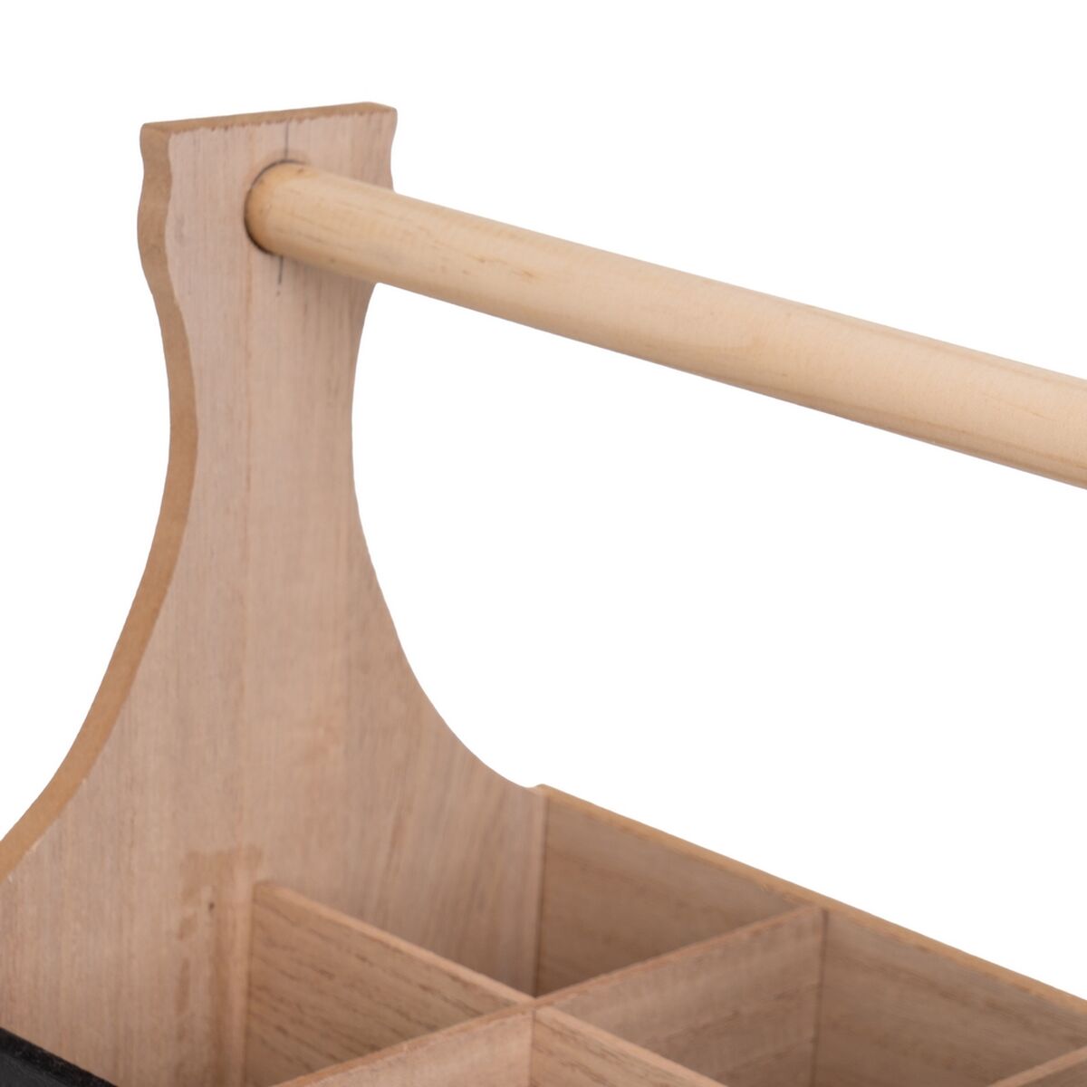 Caja Decorativa HEARTS Blanco Negro Natural Madera Caña Madera MDF