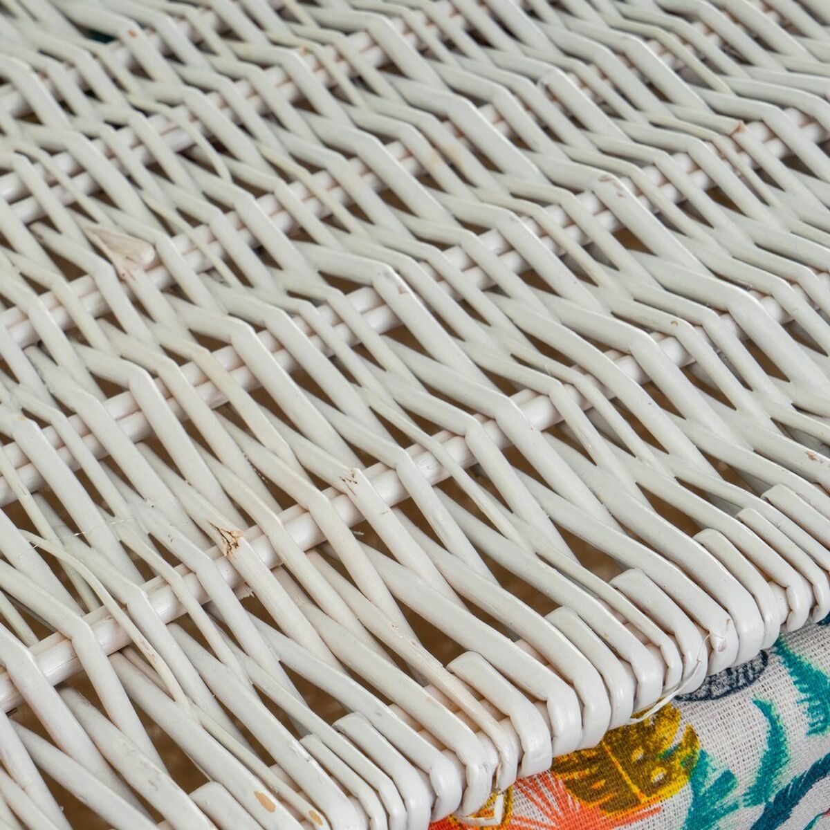 Cesto para la Ropa Blanco Mimbre 47 x 35 x 55 cm