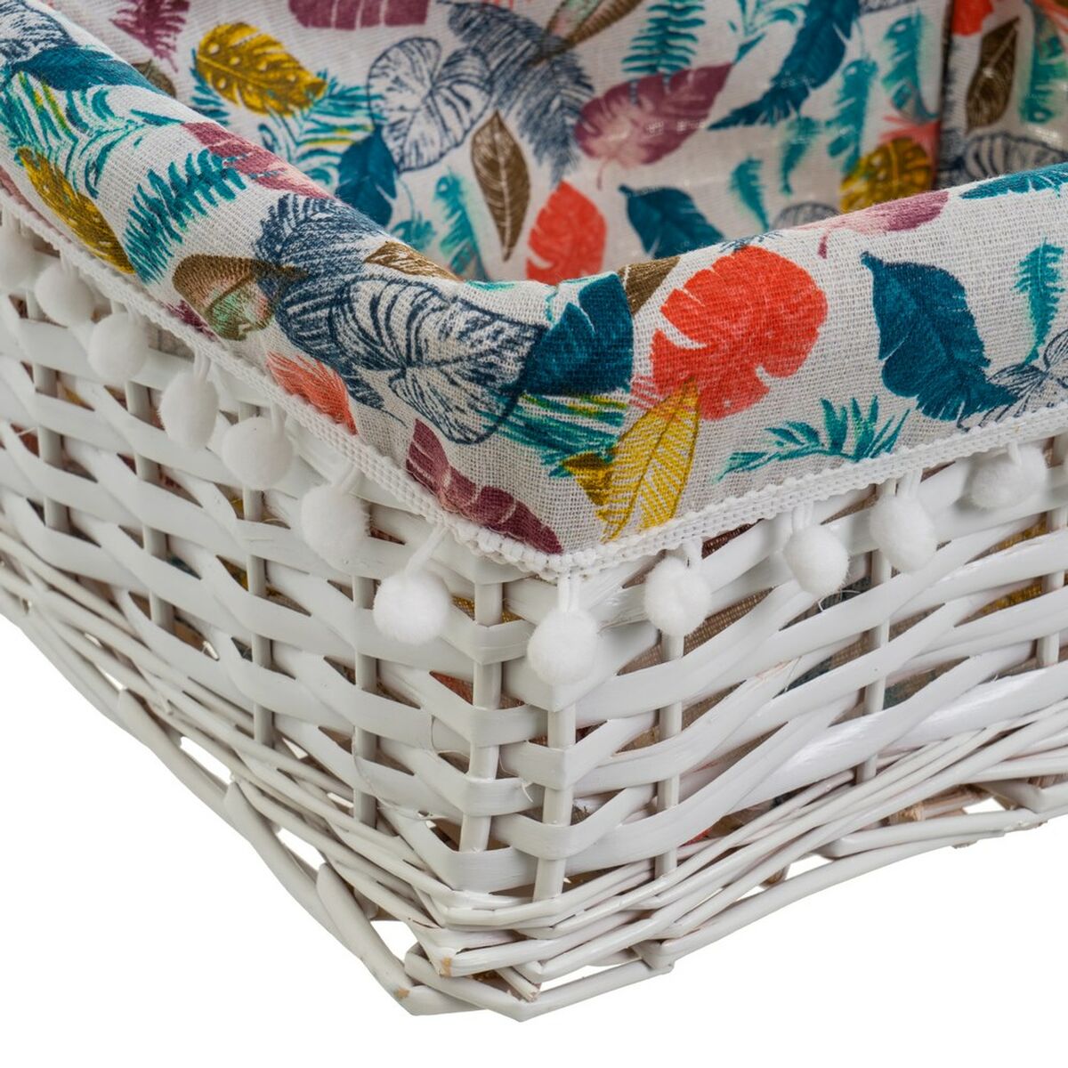 Cesto para la Ropa Blanco Mimbre 47 x 35 x 55 cm