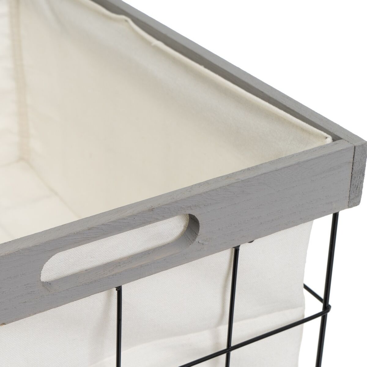 Cesto para la Ropa Gris Poliéster Hierro Madera MDF 800 ml 2 L 3 L 6 L 1,2 L 42 x 31 x 54 cm