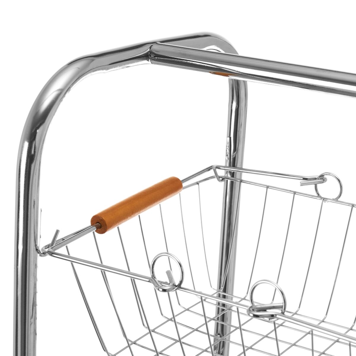 Carrito Verdulero Plateado Hierro 28 x 26 x 78 cm