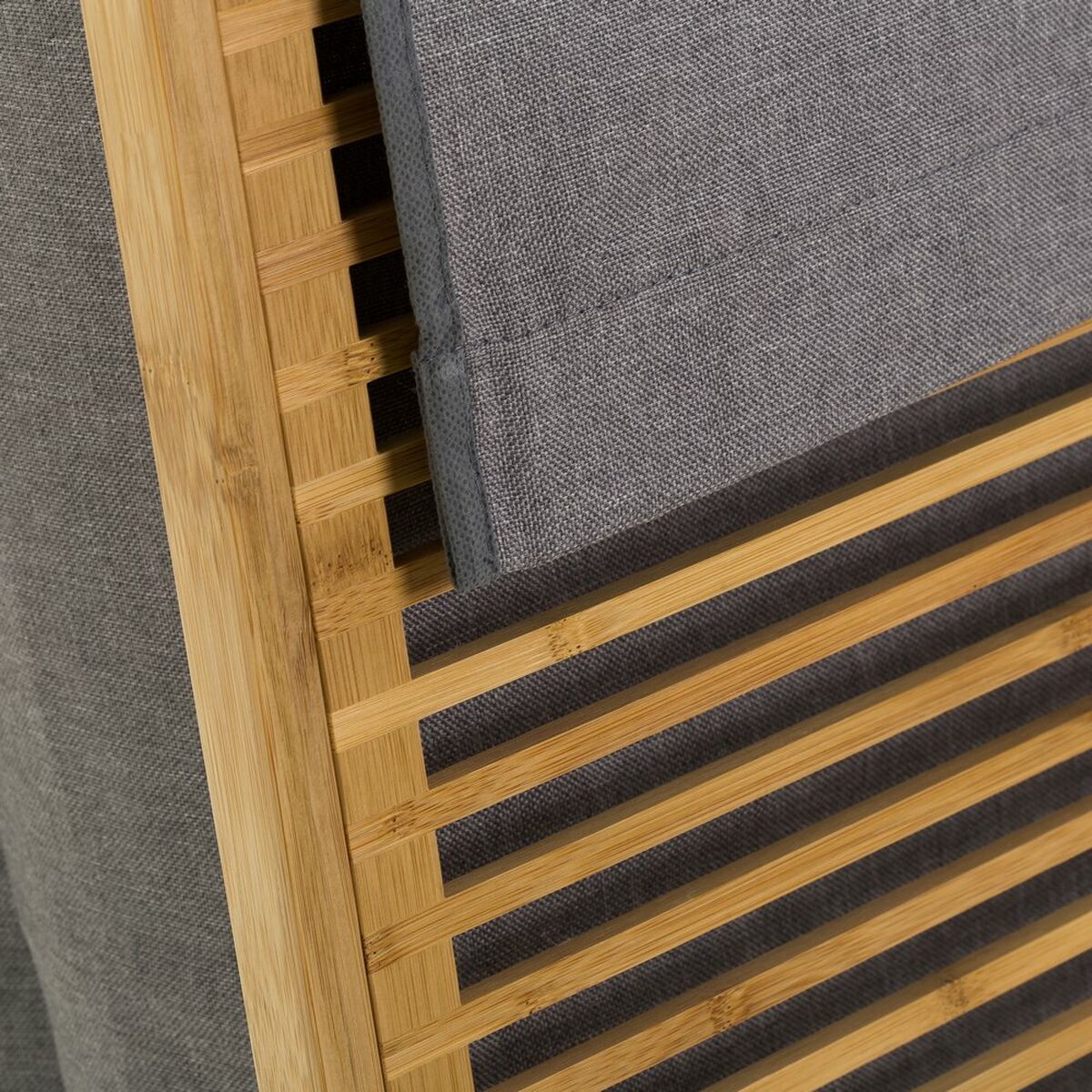 Cesto para la Ropa Sucia Gris Natural Bambú 41 x 35 x 61 cm