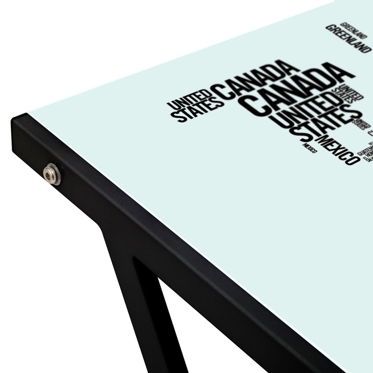 Mesa auxiliar COUNTRIES WORLD Blanco Negro mate 120 x 60 x 75 cm