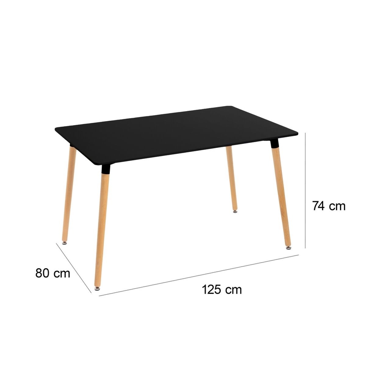 Mesa Negro Natural 120 x 80 x 75 cm