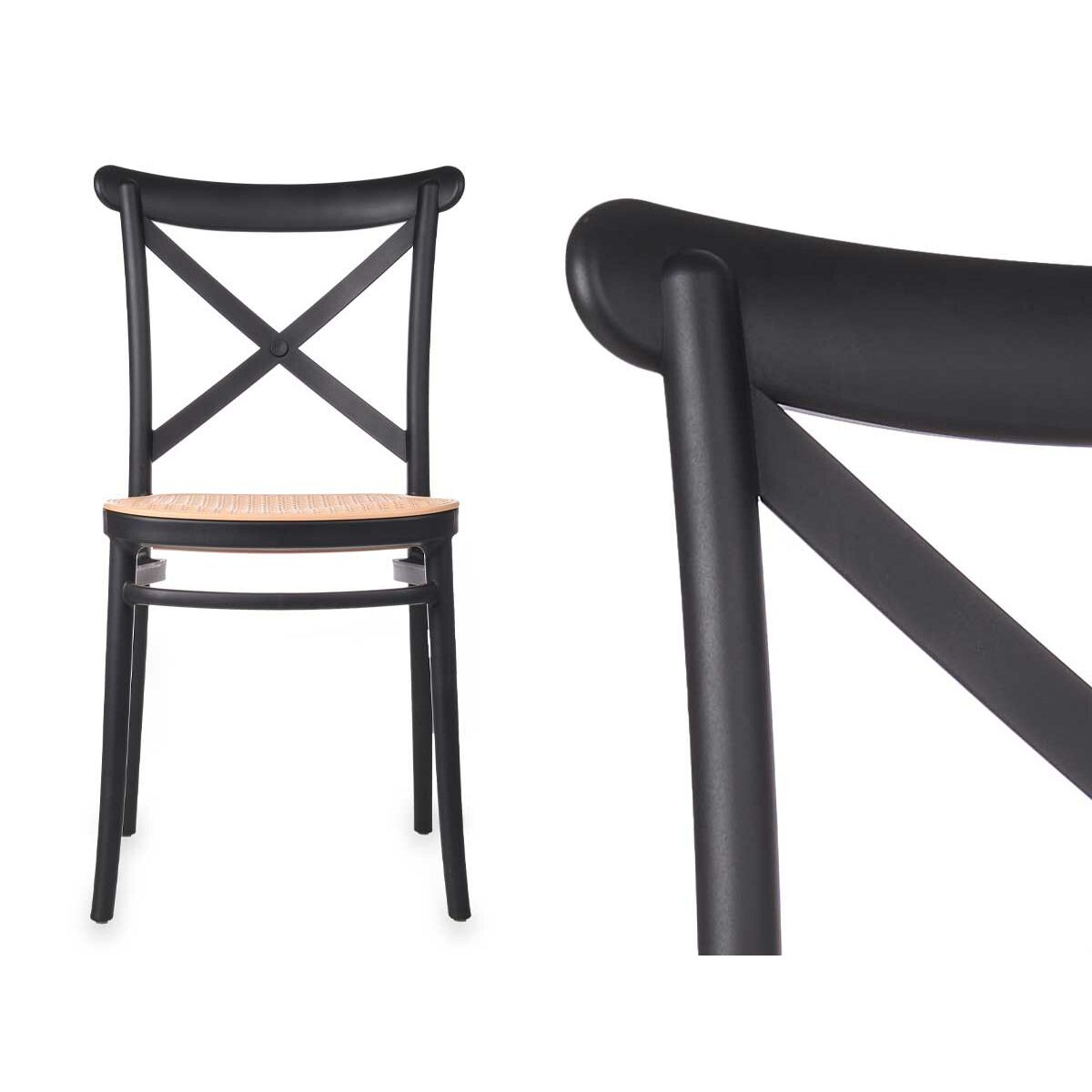 Silla Gift Decor Negro Beige 4 Unidades