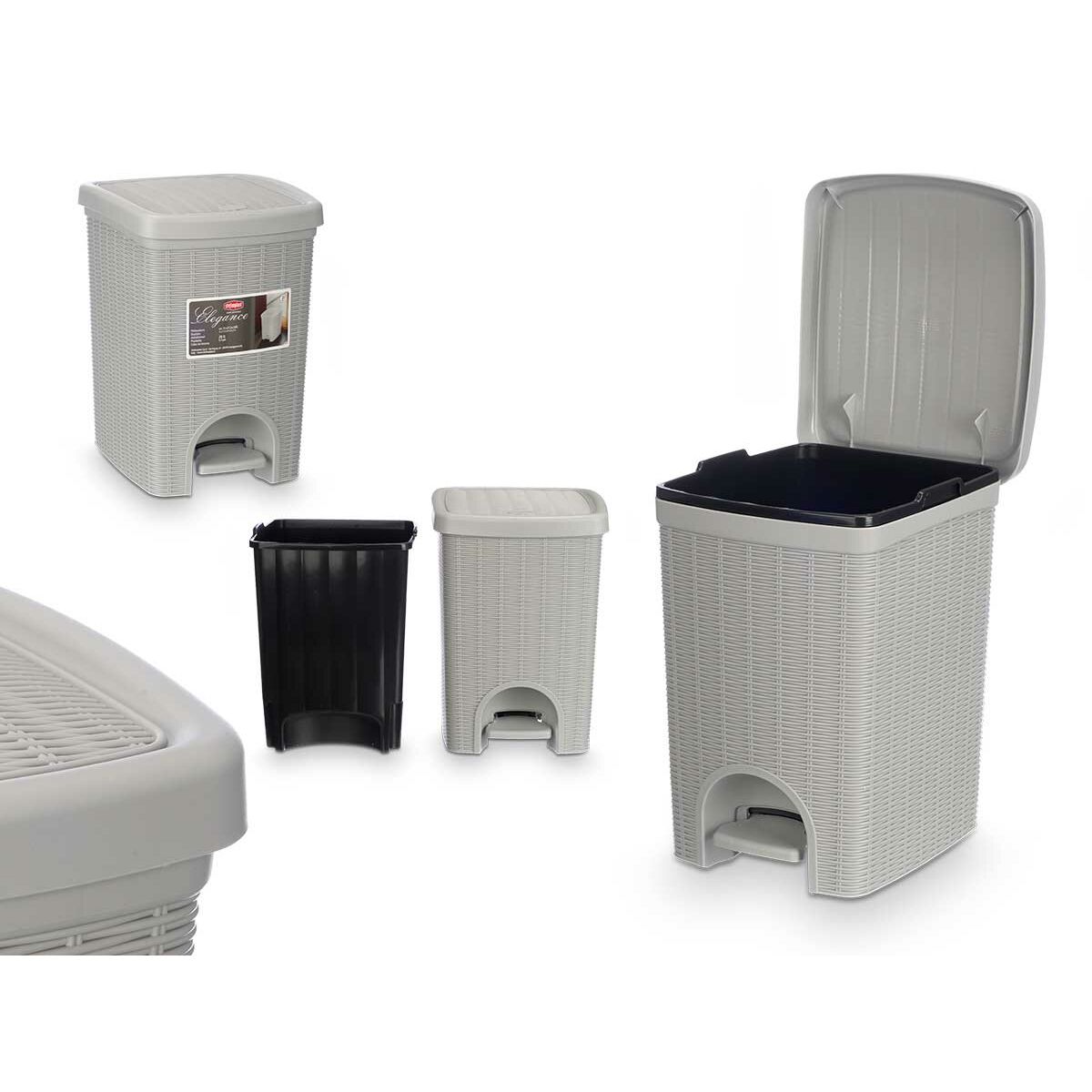 Papelera Stefanplast Gris claro Plástico 20 L (6 Unidades)