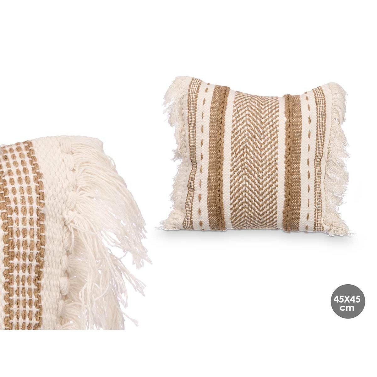 Cojín Gift Decor Marrón Natural 45 x 16 x 45 cm (6 Unidades)
