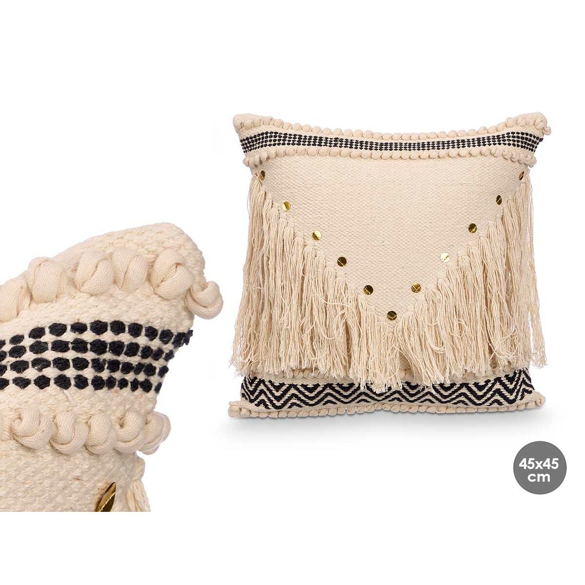 Cojín Gift Decor Negro Natural 45 x 15 x 45 cm (6 Unidades)