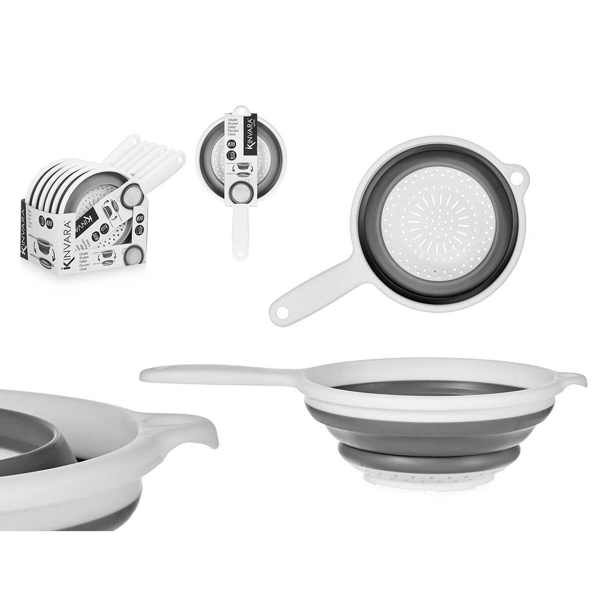 Colador Kinvara Blanco Gris Polipropileno TPR 33,5 x 20 x 8 cm 20 x 33,5 x 3,5 cm (6 Unidades)