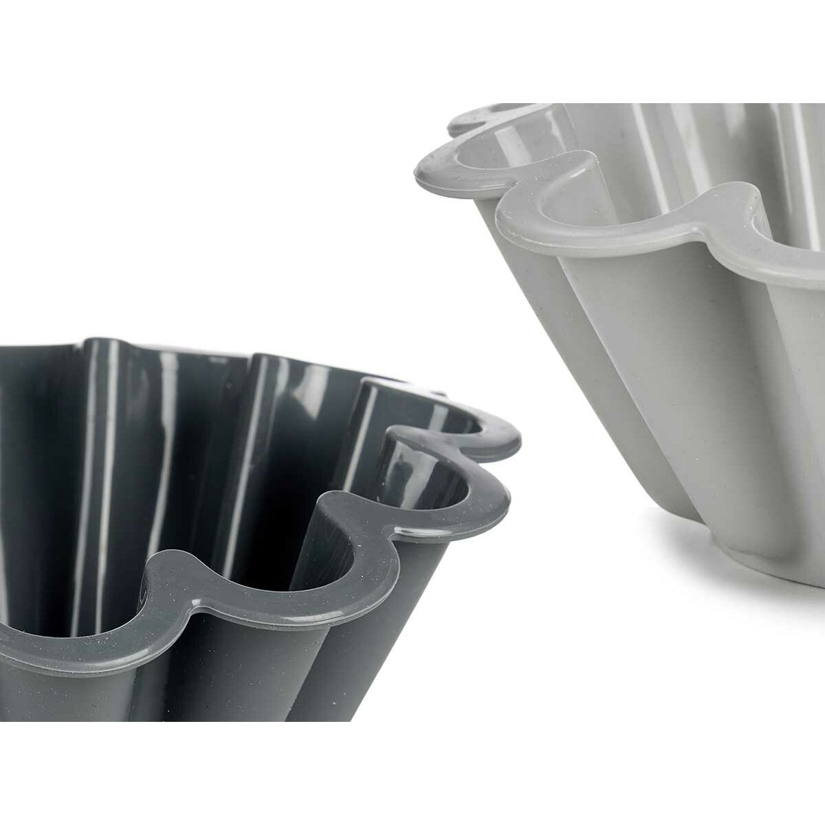 Molde para Repostería Kinvara Gris claro Gris oscuro Silicona 1,5 L 24,5 x 10 x 24,5 cm (6 Unidades)