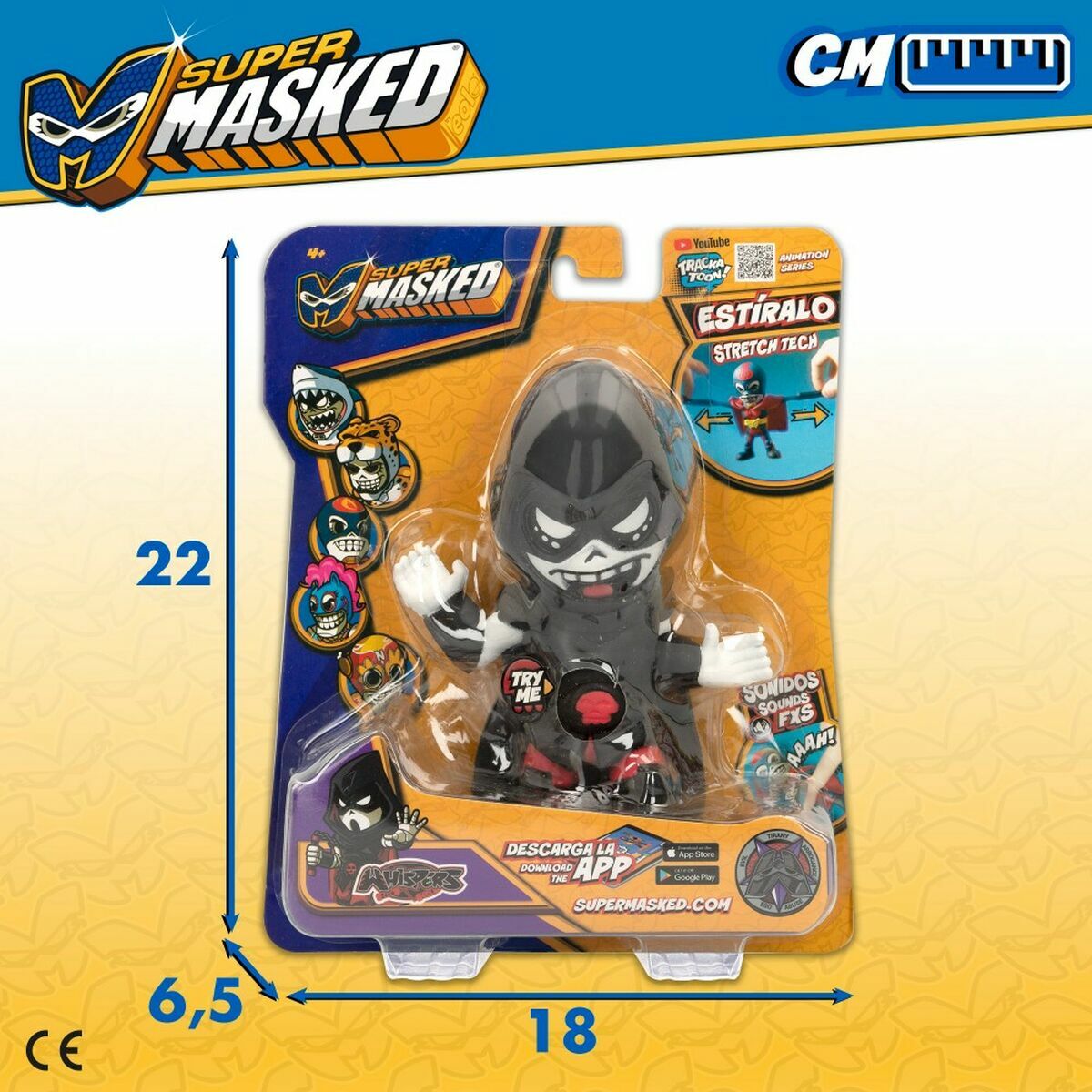 Figura de Acción Eolo Super Masked Whisper Elástico 12 Unidades
