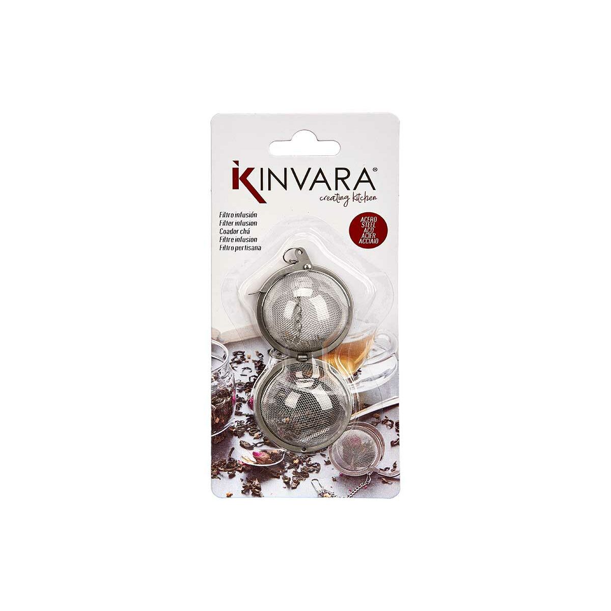Infusor Kinvara Metal Acero Inoxidable Acero 8,5 x 18 x 2,5 cm (12 Unidades)