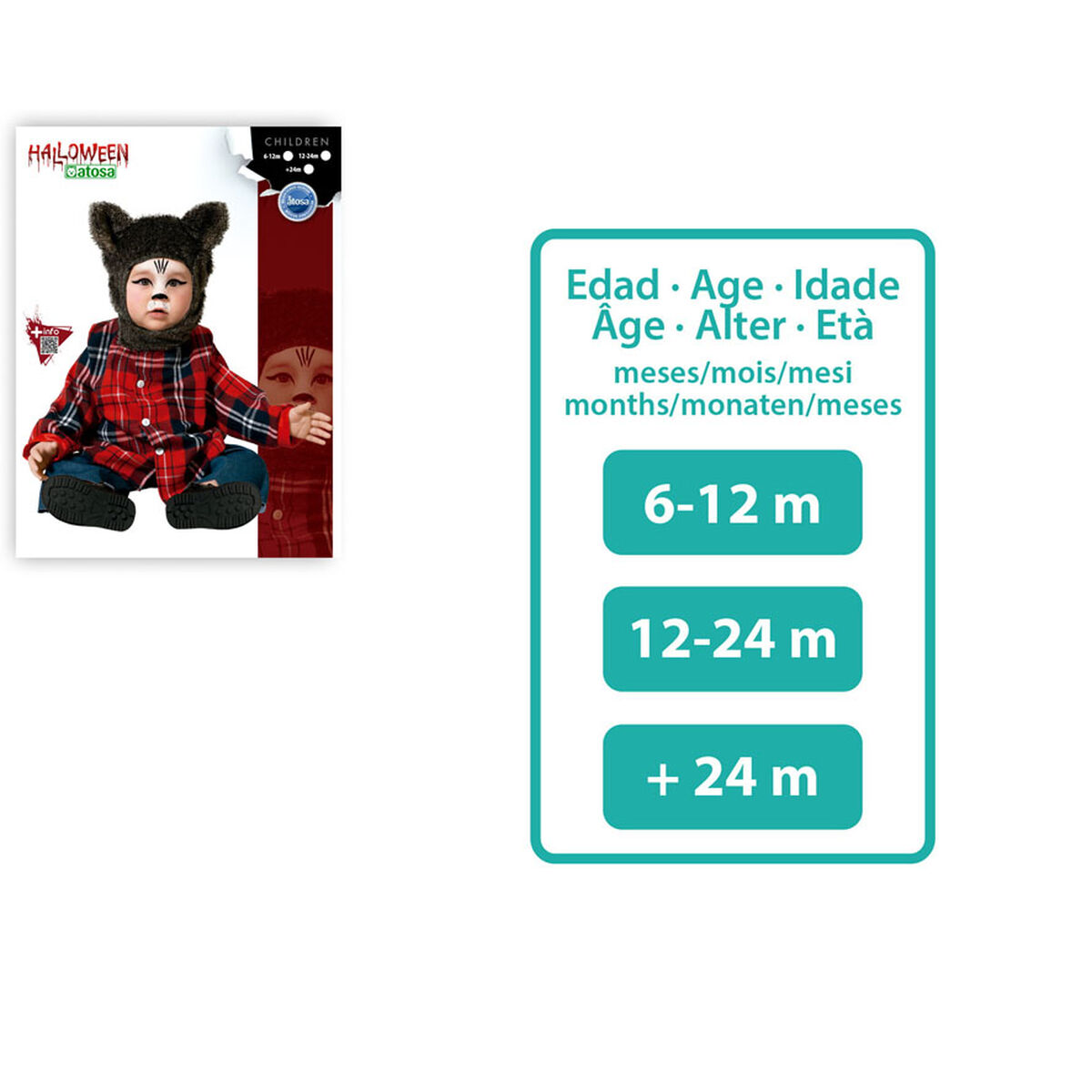 Disfraz para Bebés Hombre lobo + 24 Meses