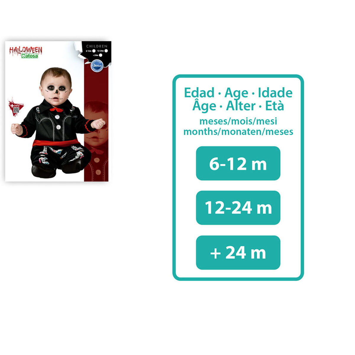 Disfraz para Niños Esqueleto 12-24 Meses