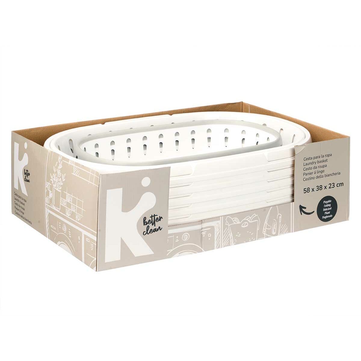 Cesta Plegable para la Ropa Polipropileno TPR 58 x 23 x 38 cm Plegable (6 Unidades)