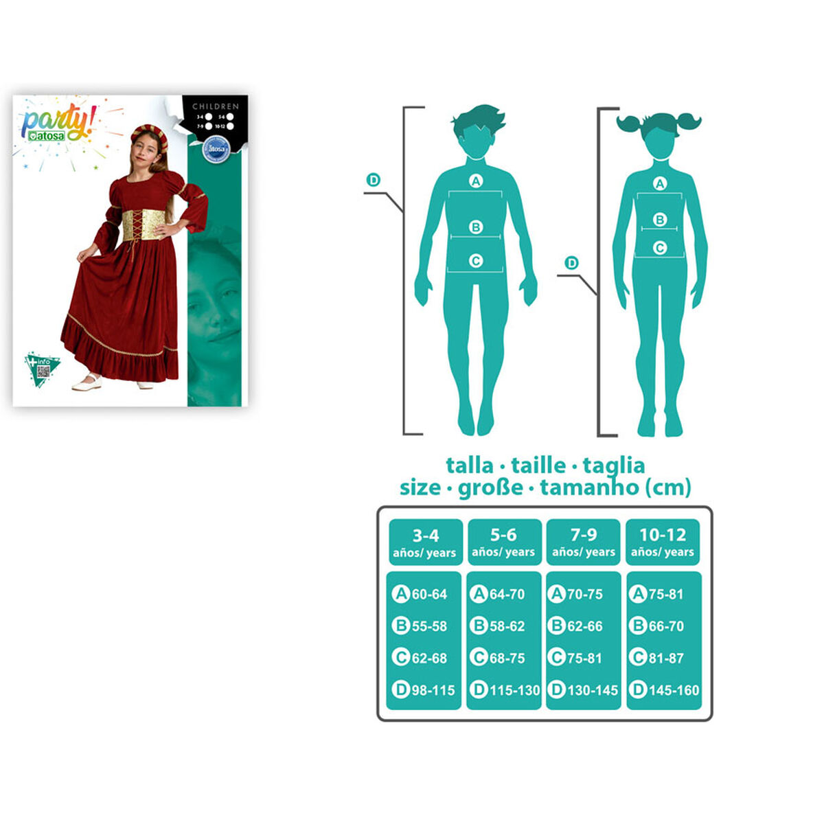 Disfraz para Niños Reina Medieval