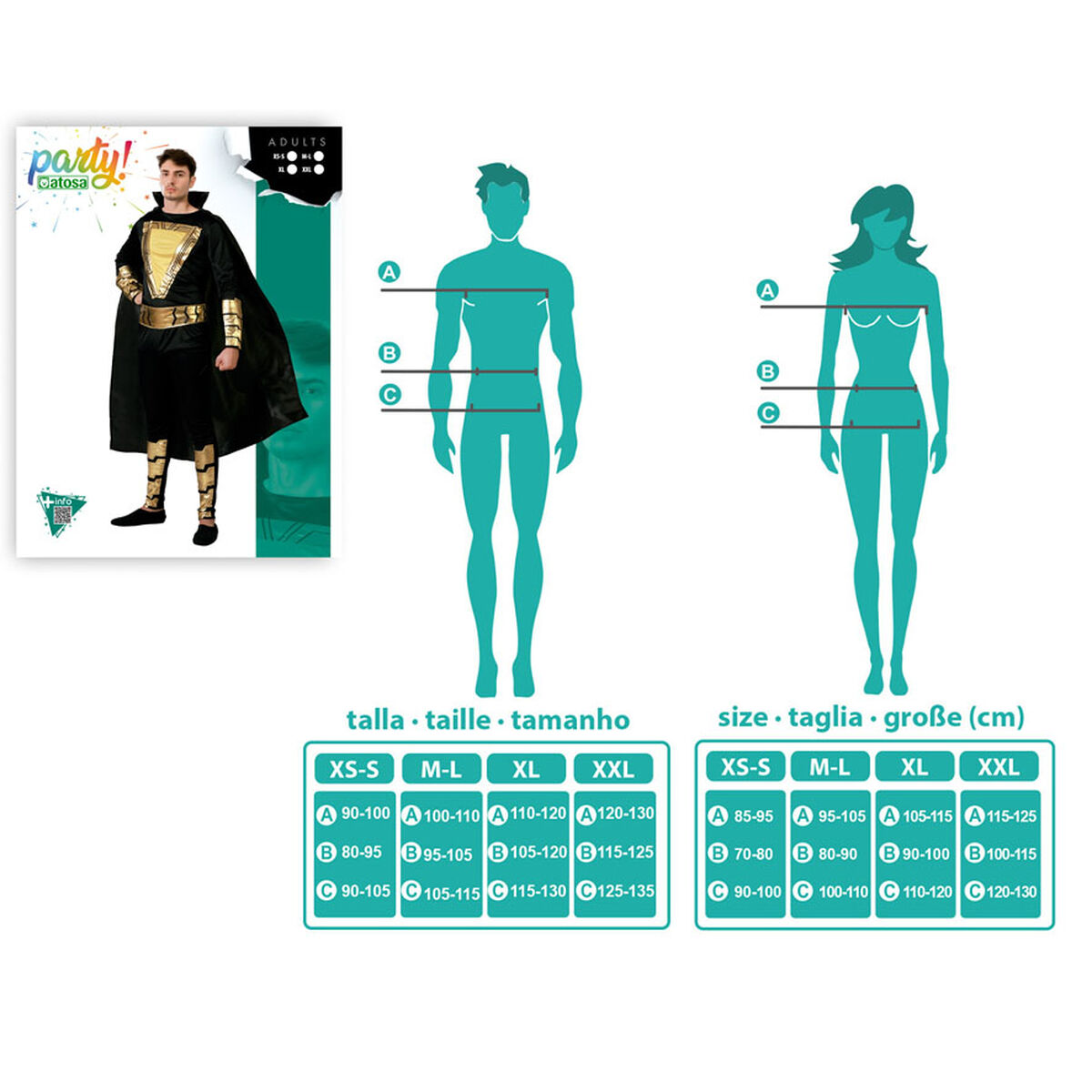 Disfraz para Adultos Negro Héroe de Cómic