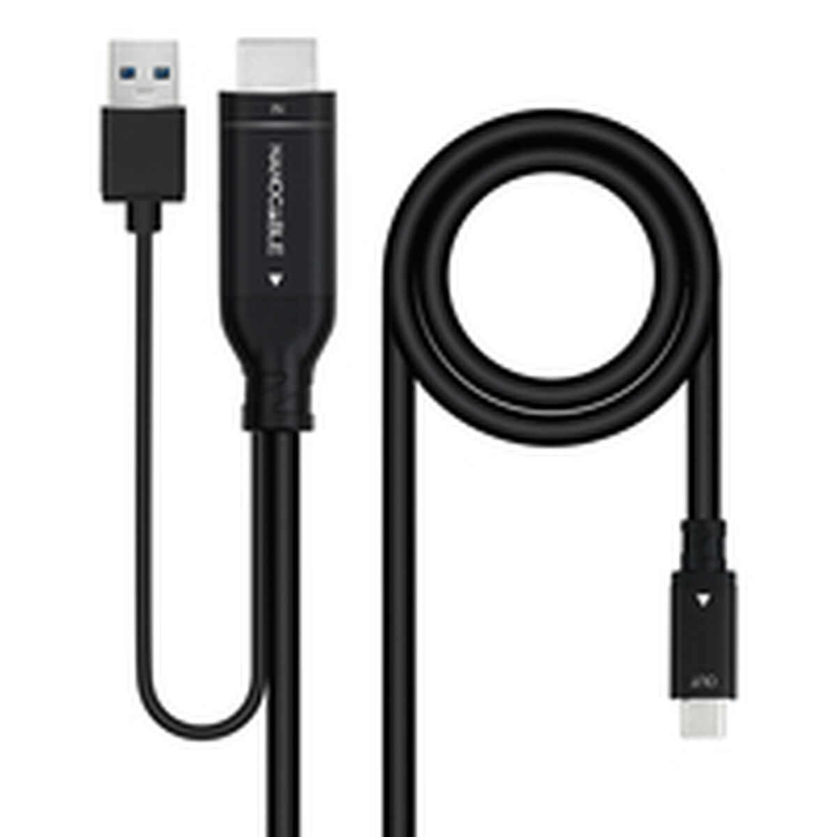 Cable USB-C a HDMI NANOCABLE Negro 1,8 m