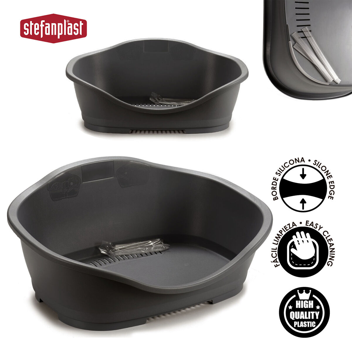 Cama para mascota Stefanplast Gris Plástico 68 x 27,5 x 49 cm 6 Unidades