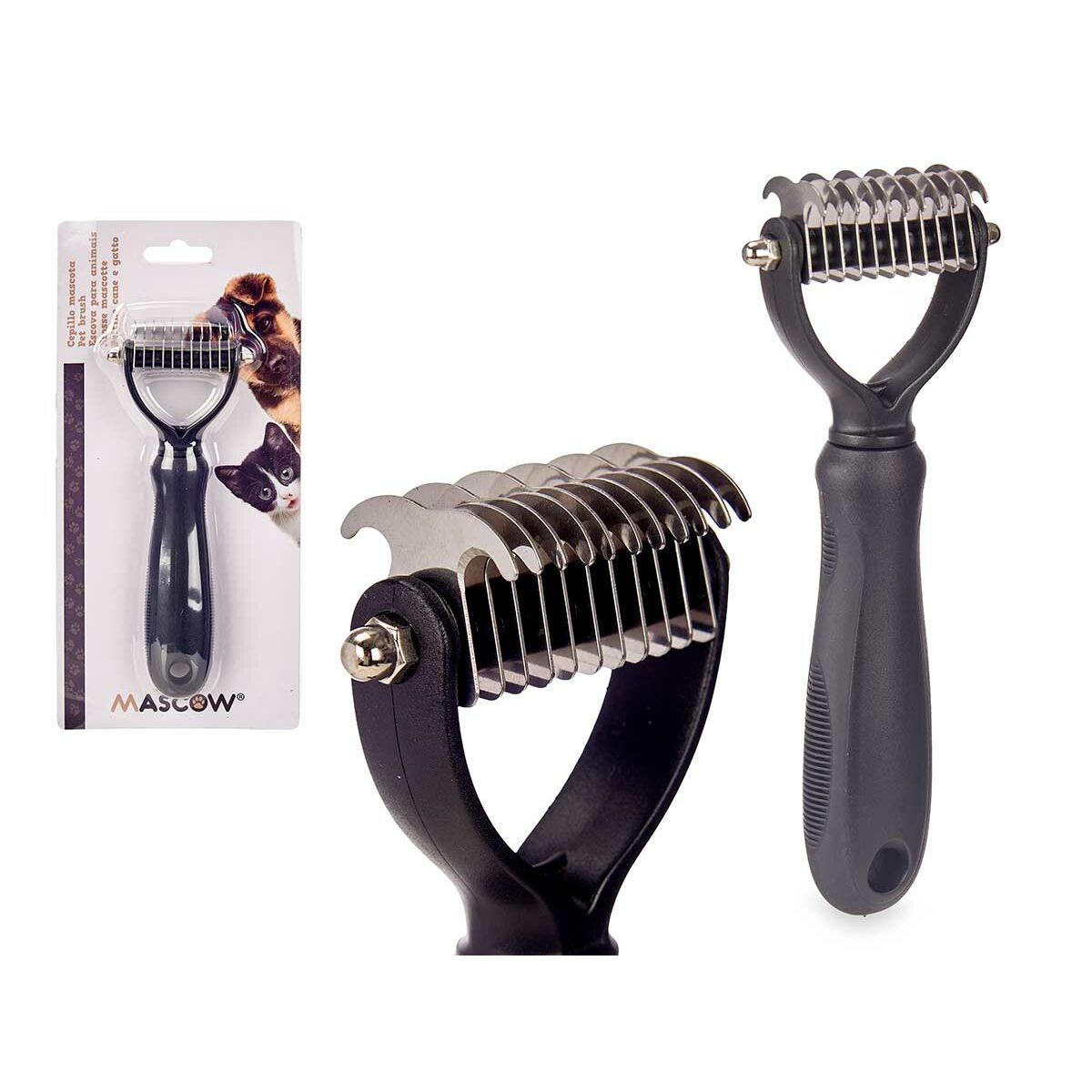 Rastrillo para Perros Mascow Negro Silicona 6,5 x 17 x 3 cm 12 Unidades