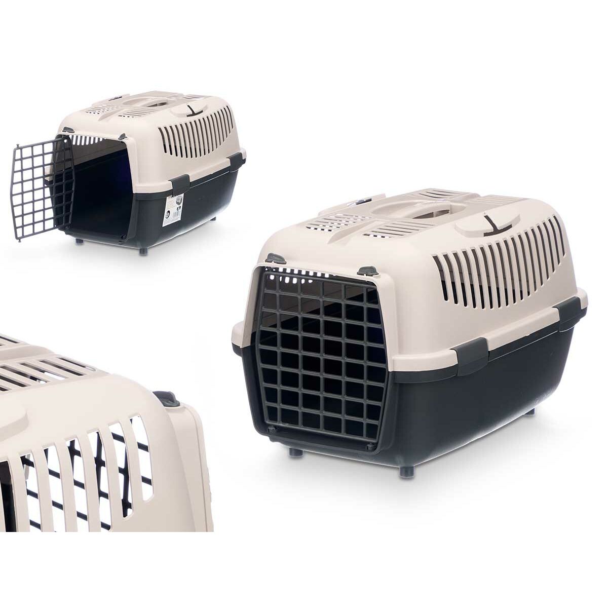 Transportín Mascow Antracita Gris claro Plástico 36 x 35 x 55 cm (6 Unidades)