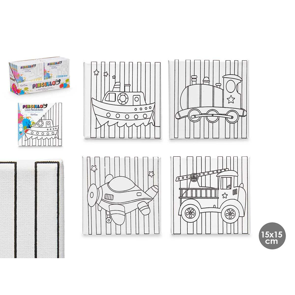 Lienzo Pincello Madera Tela 12 Unidades