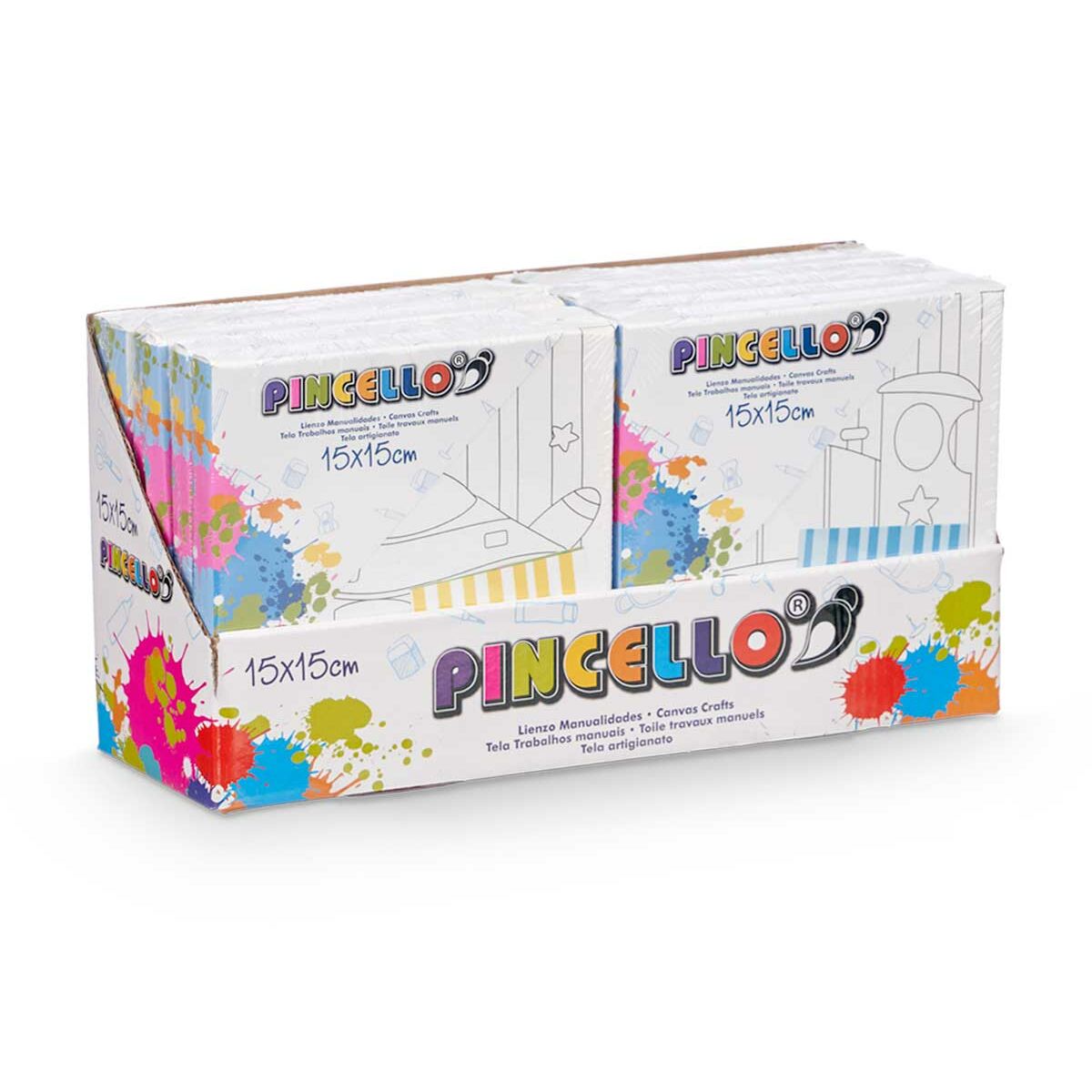 Lienzo Pincello Madera Tela 12 Unidades