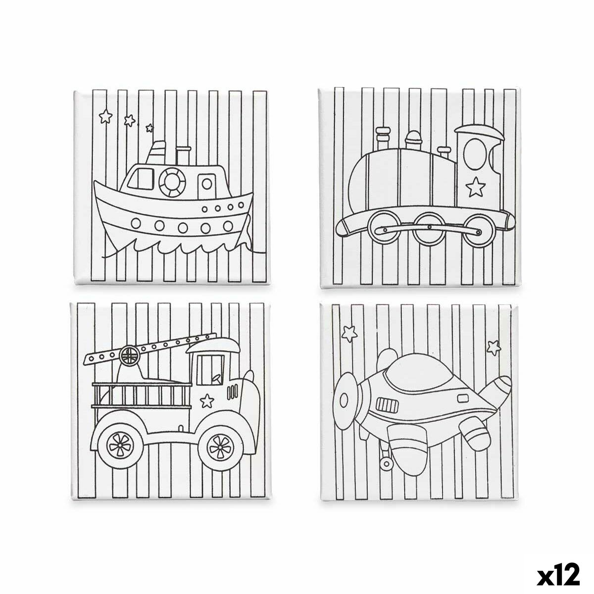 Lienzo Pincello Madera Tela 12 Unidades