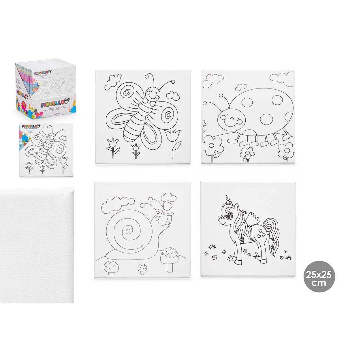 Lienzo Pincello Madera Tela 12 Unidades