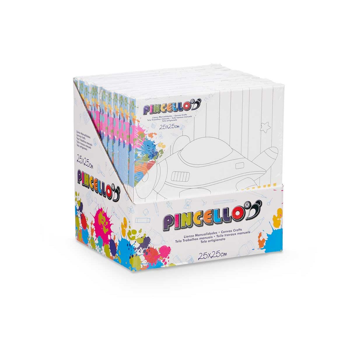 Lienzo Pincello Madera Tela 12 Unidades