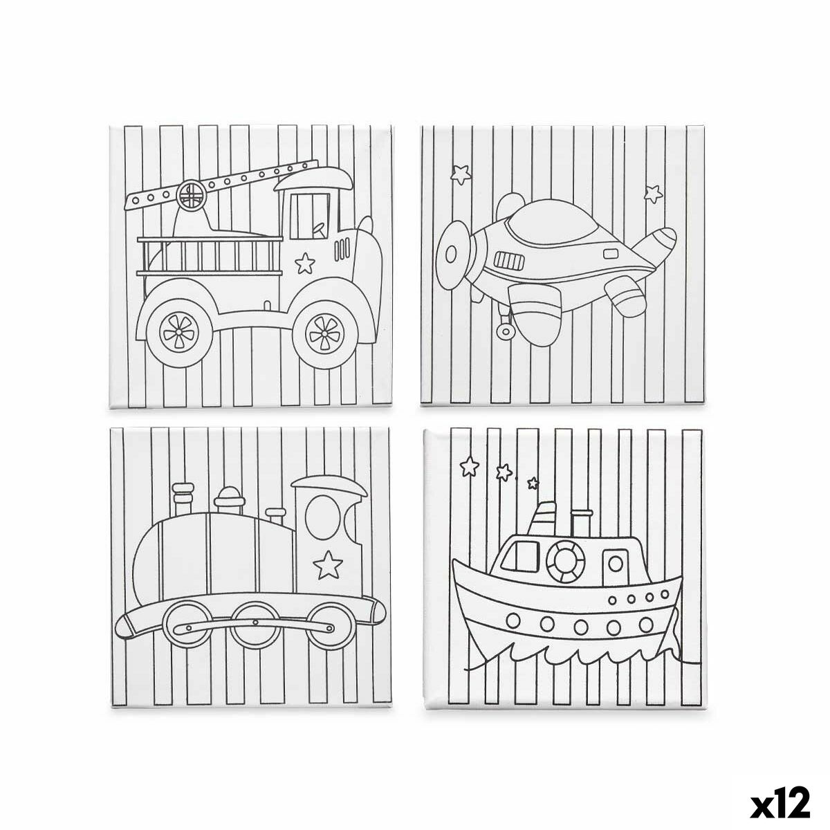 Lienzo Pincello Madera Tela 12 Unidades