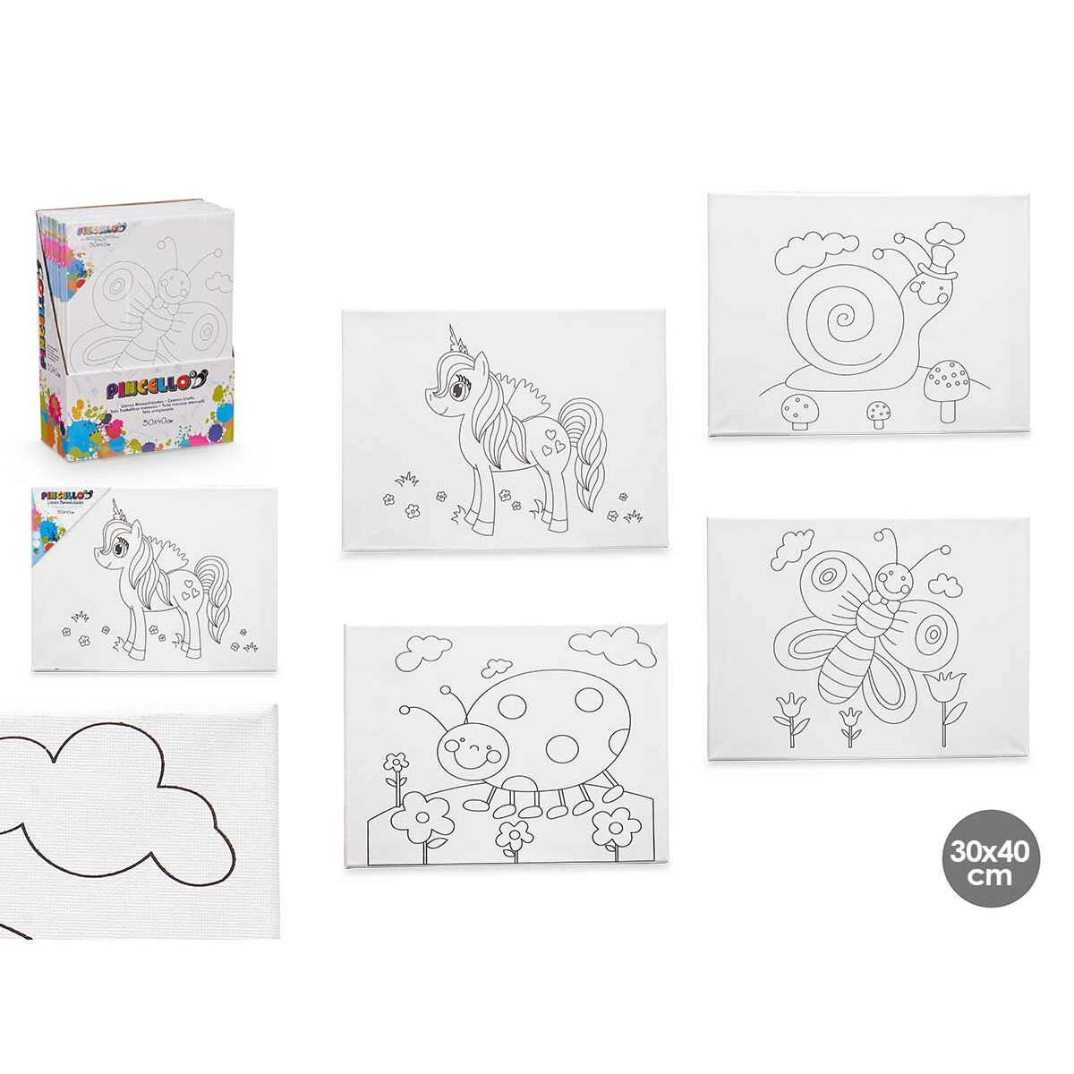 Lienzo Pincello Madera Tela 8 Unidades