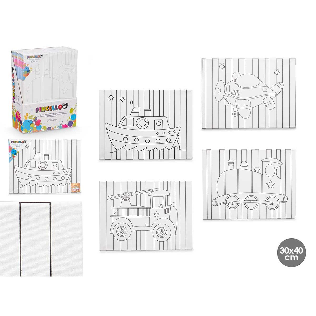 Lienzo Pincello Madera Tela 8 Unidades