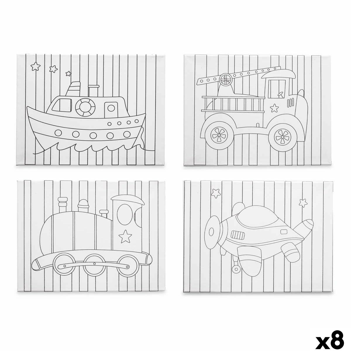 Lienzo Pincello Madera Tela 8 Unidades