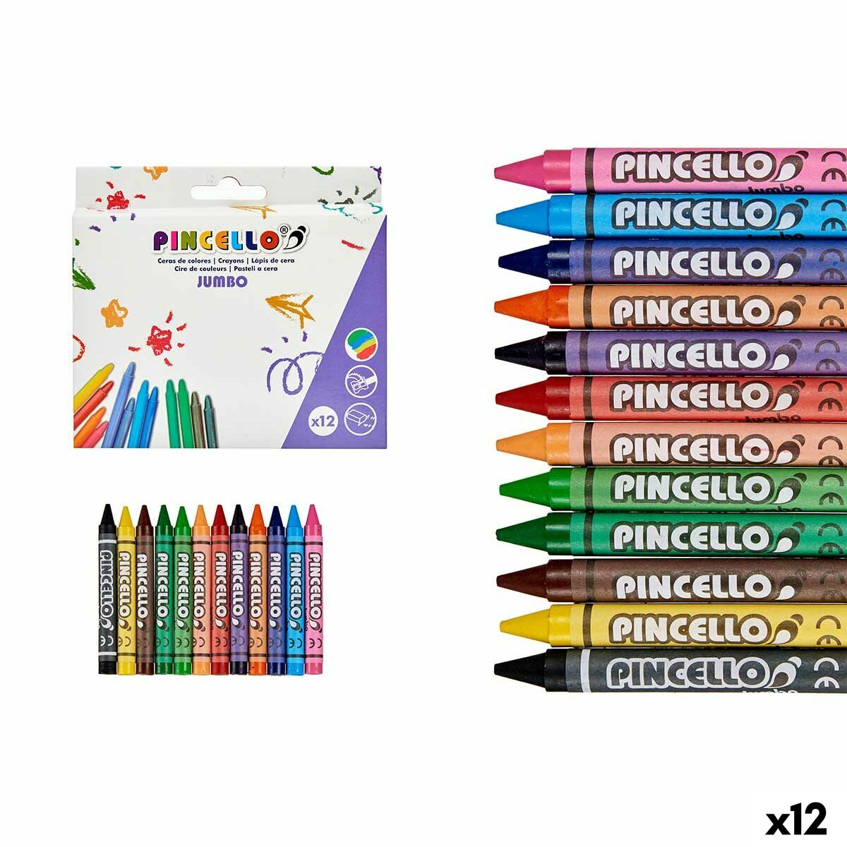 Ceras de colores Pincello (12 Unidades)