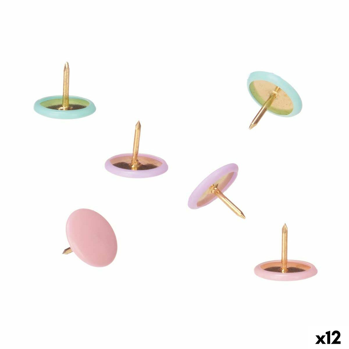 Chinchetas Pincello Multicolor Metal (12 Unidades)