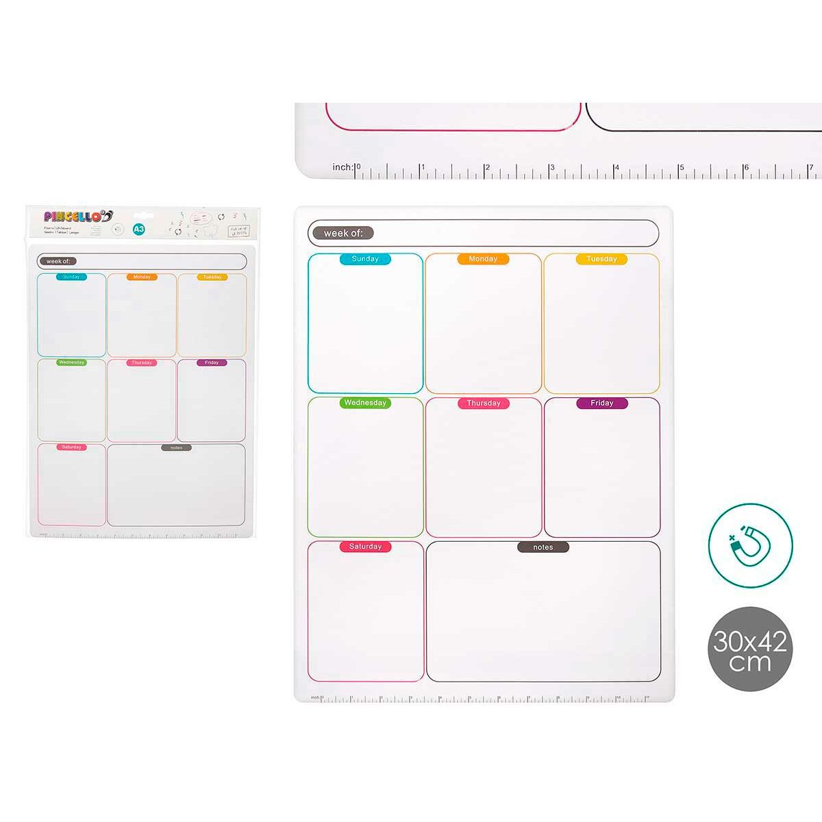 Imanes Pincello Blanco 33,5 x 48 x 0,5 cm Nevera A3 (12 Unidades)