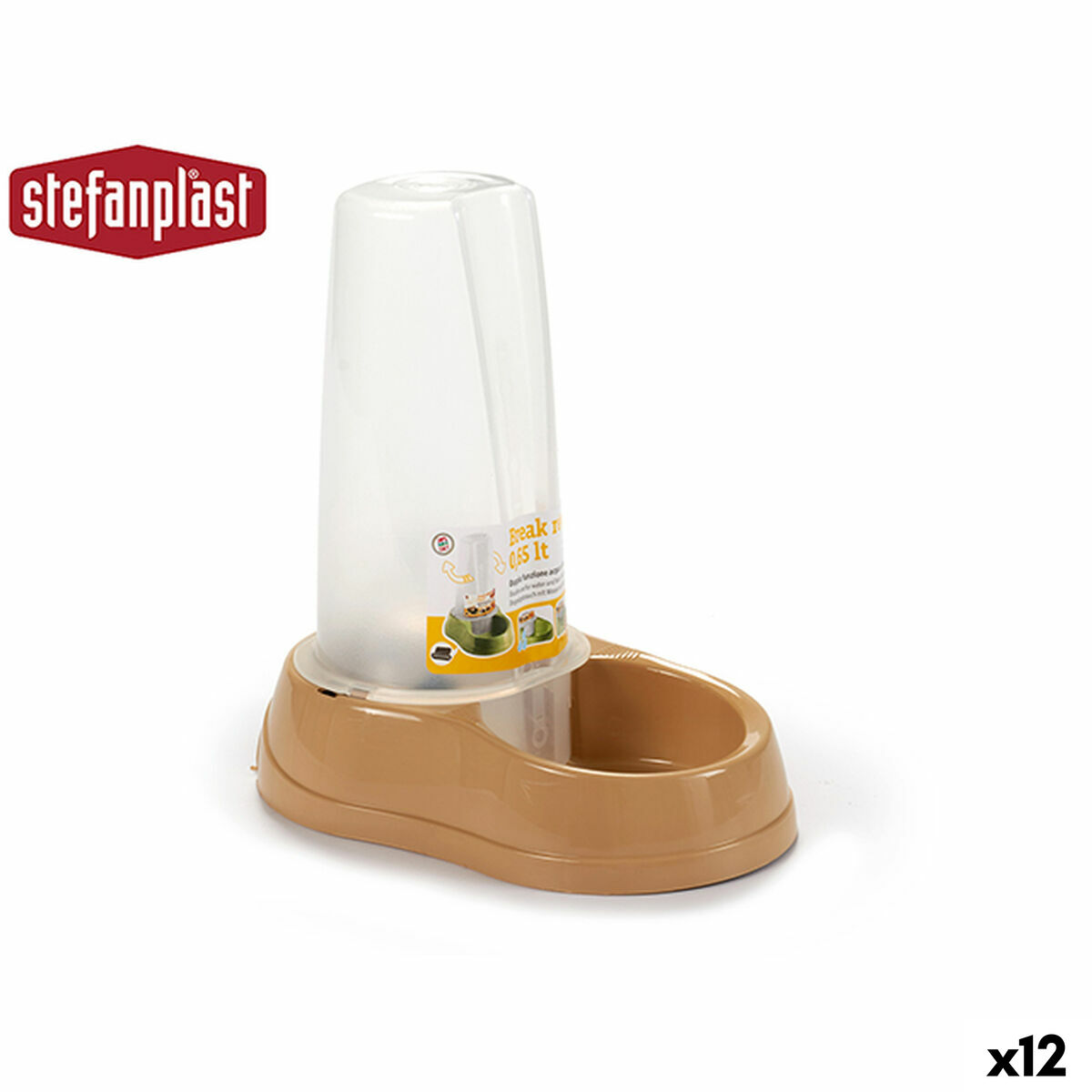 Comedero para Mascotas Stefanplast Beige Plástico 650 ml 12 x 19,5 x 19 cm (12 Unidades)