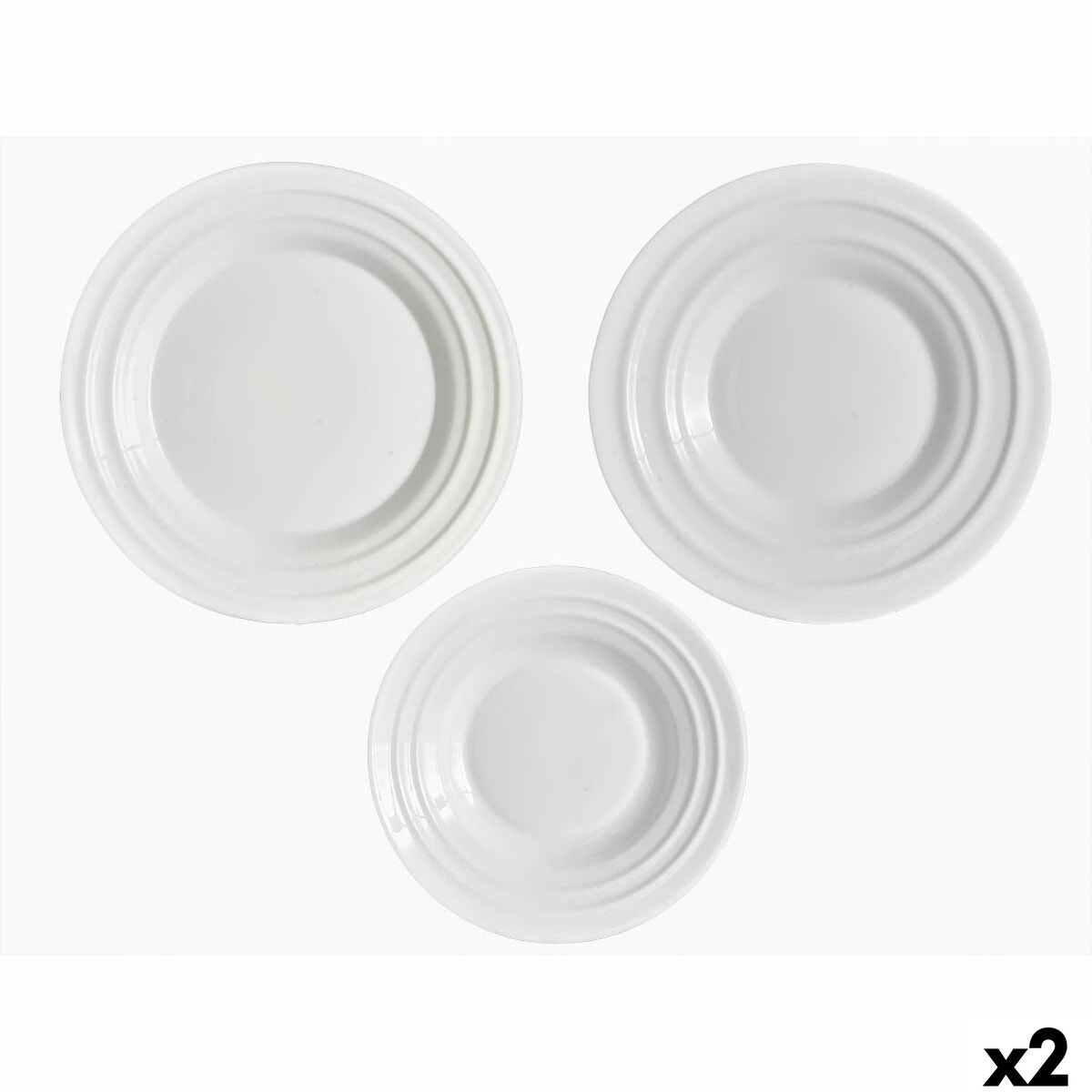 Set de Vajilla Vivalto Blanco Vidrio opalino (2 Unidades)
