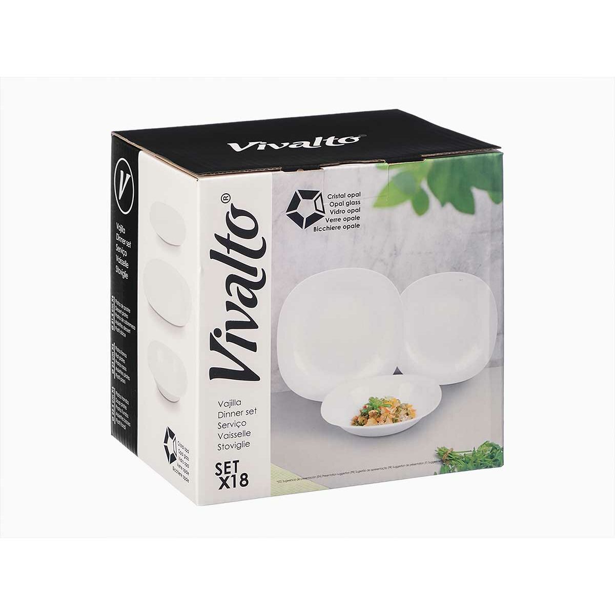 Set de Vajilla Vivalto Blanco Vidrio opalino (2 Unidades)