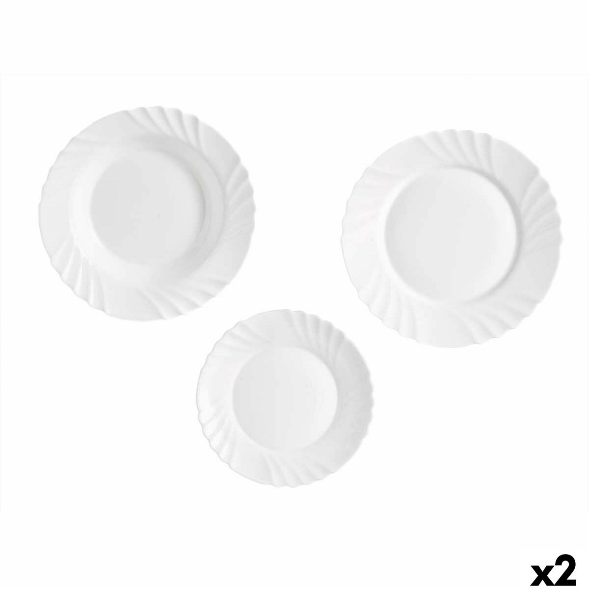 Set de Vajilla Vivalto Blanco Vidrio opalino (2 Unidades)