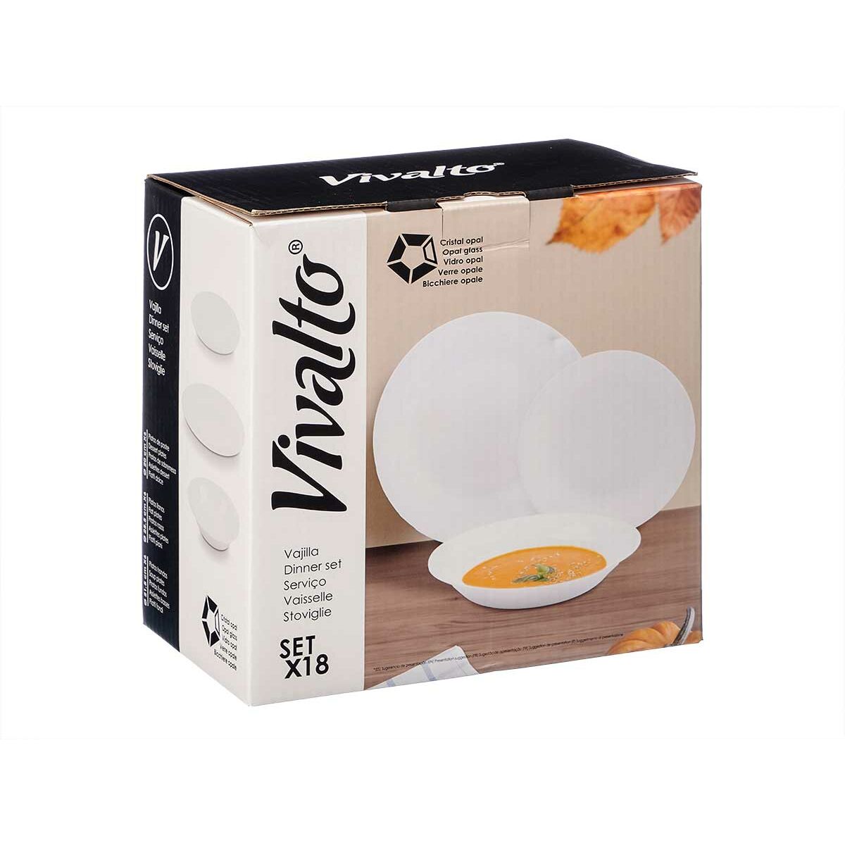 Set de Vajilla Vivalto Blanco Vidrio opalino (2 Unidades)