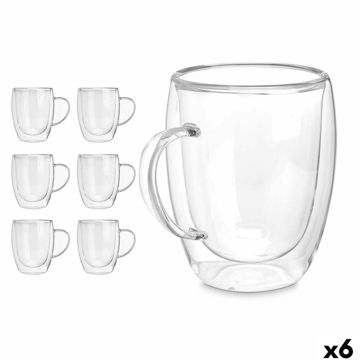 Taza Mug Vivalto Transparente 340 ml (6 Unidades)