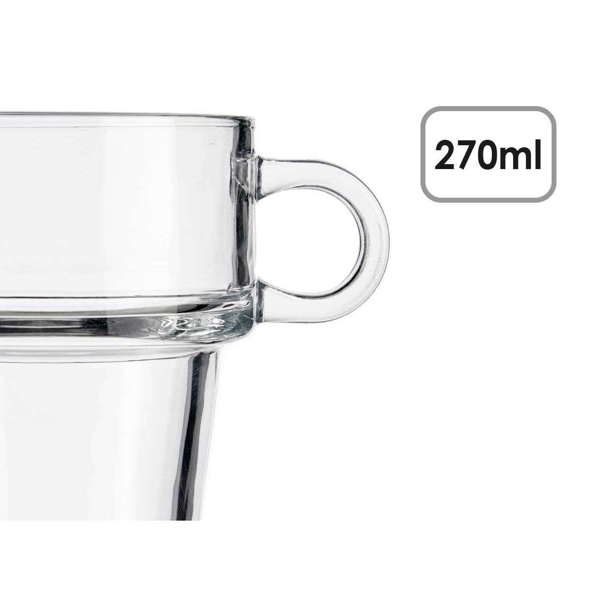 Taza de café y té Vivalto Transparente Vidrio 270 ml (6 Unidades)