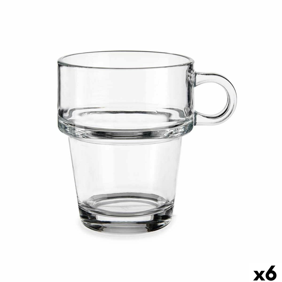 Taza de café y té Vivalto Transparente Vidrio 270 ml (6 Unidades)