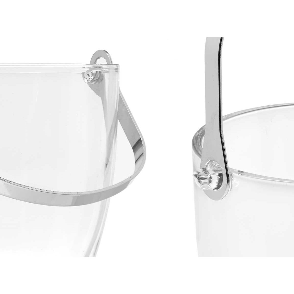 Cubitera Vivalto Transparente Metal Cristal 14,5 x 12 x 12,5 cm 4x (10,5 x 20 cm) 36 x 21,5 x 23,5 cm Copas (2 Unidades)