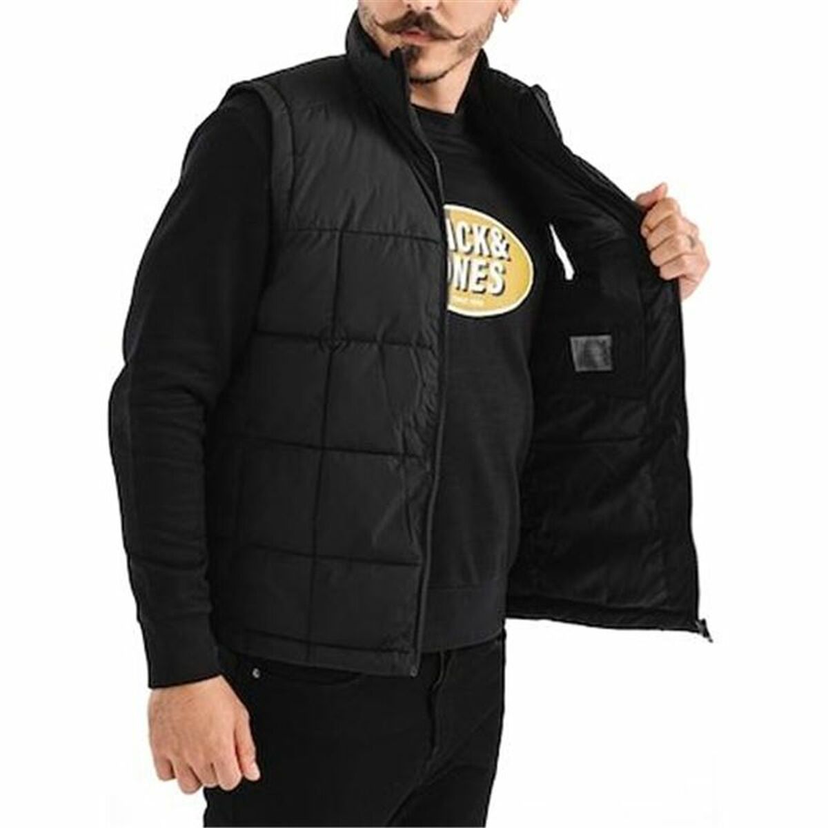 Chaleco Deportivo para Hombre Jack & Jones Jjben Square Bodywarmer Negro
